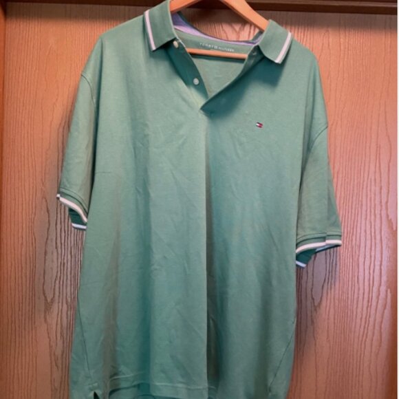 Mens Tommy Hilfiger REGULAR FIT SHORT-SLEEVE ICON POLO GREEN XXL Classic Preppy - Picture 1 of 3